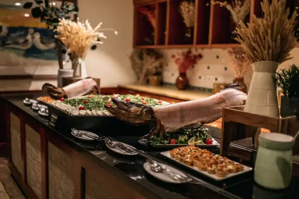 New Year's Eve buffet The New Year's Eve buffet at the aja Strandhotel Bansin on Usedom.