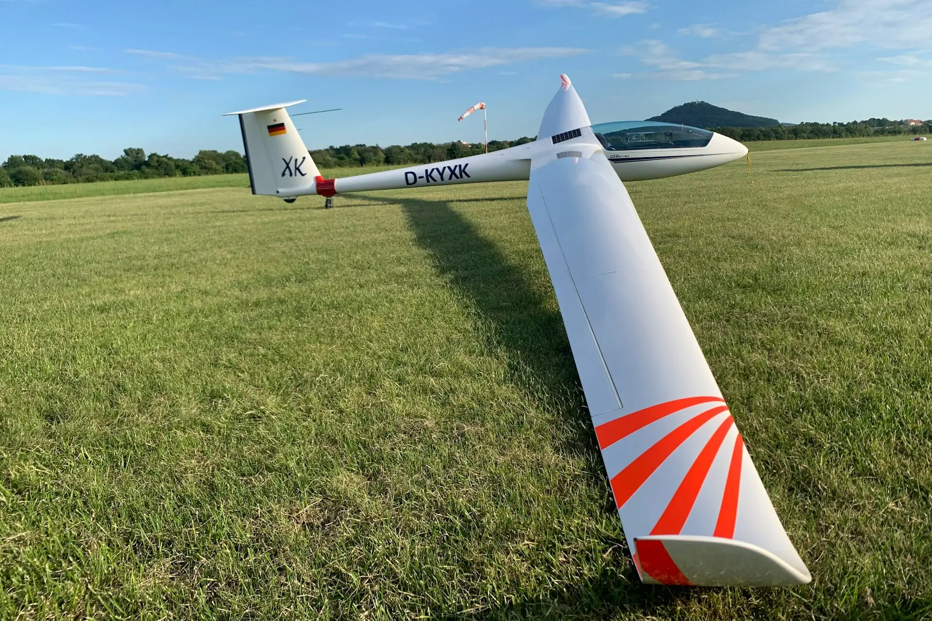 Glider on grass surface