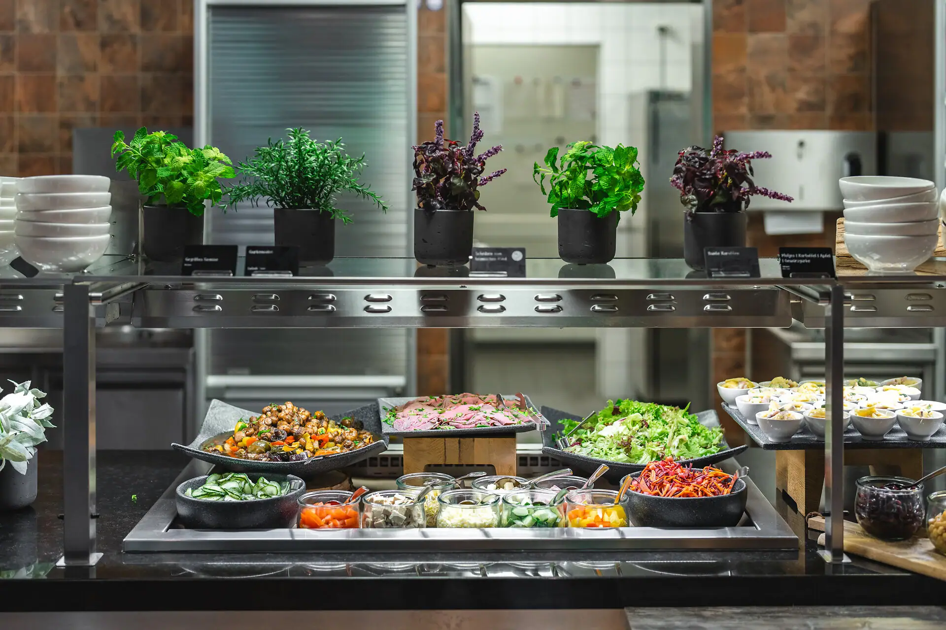 Food on a shelf in the indoor area.