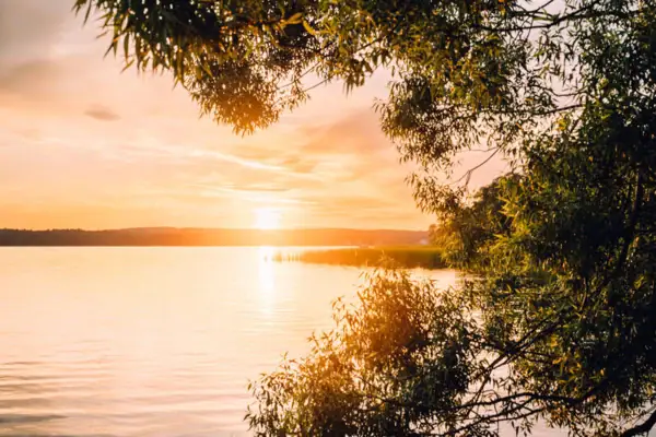 Sunset over the Scharmützelsee.
