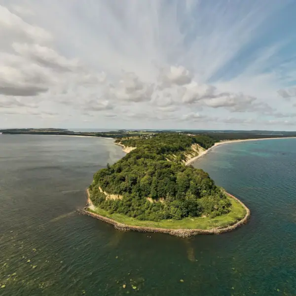 Mönchsgut peninsula An island surrounded by water.
