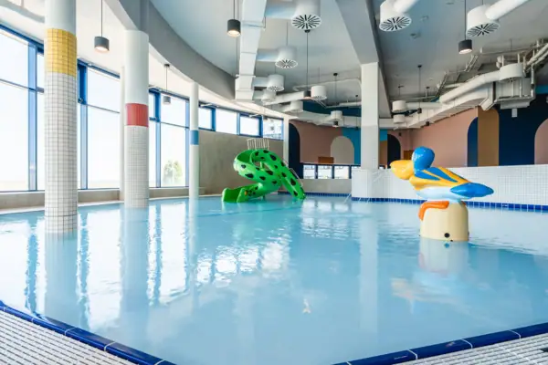 Children's area at aja Warnemünde A large pool with water slide.