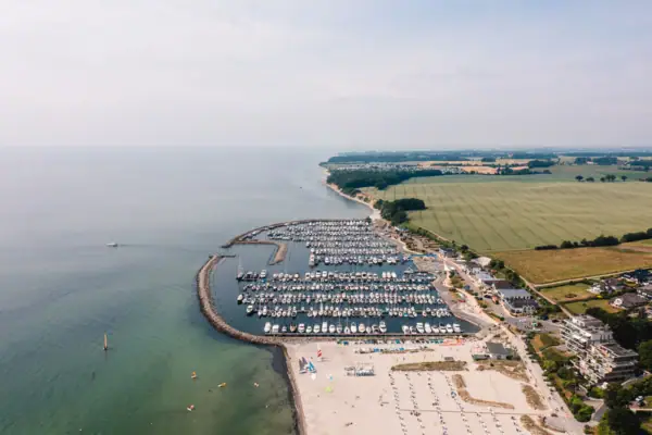 Aerial view of the Grömitz marina.