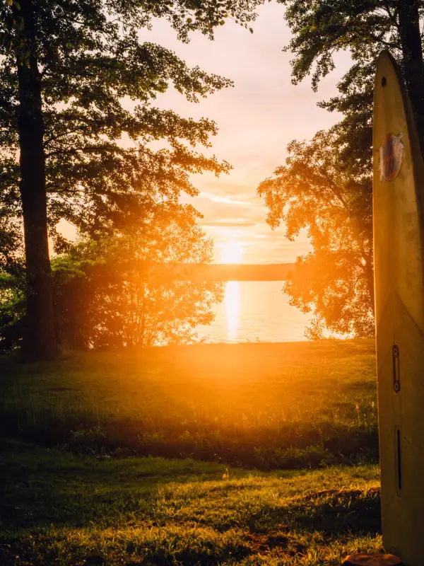 Sunset The Scharmützelsee in sunlight.