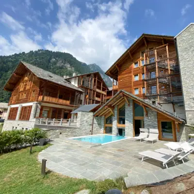 House with pool and stone terrace