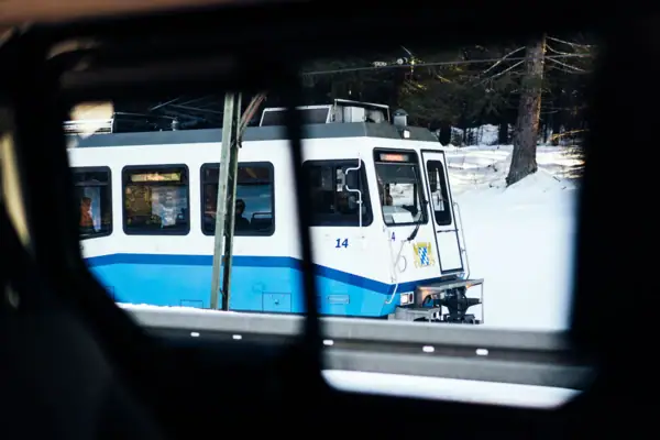 Train on snow-covered tracks