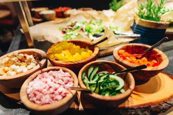 Vegetables A group of bowls with various dishes.