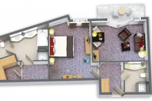 Floor plan Floor plan of a suite.