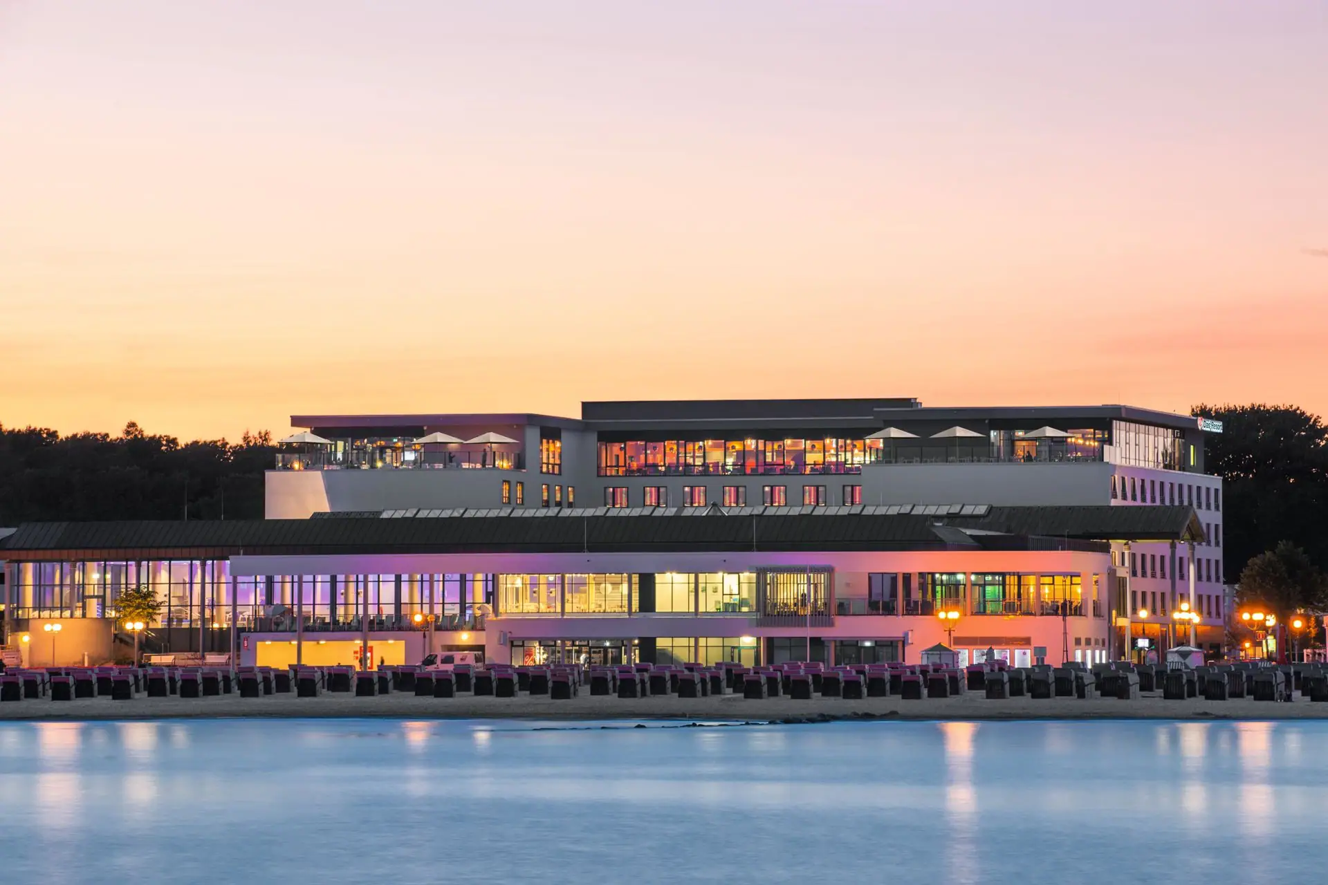 aja Grömitz illuminated at sunset