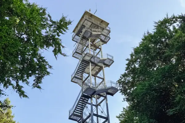 Observation tower against a blue sky