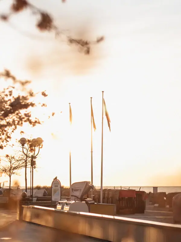 A path lined with flags.