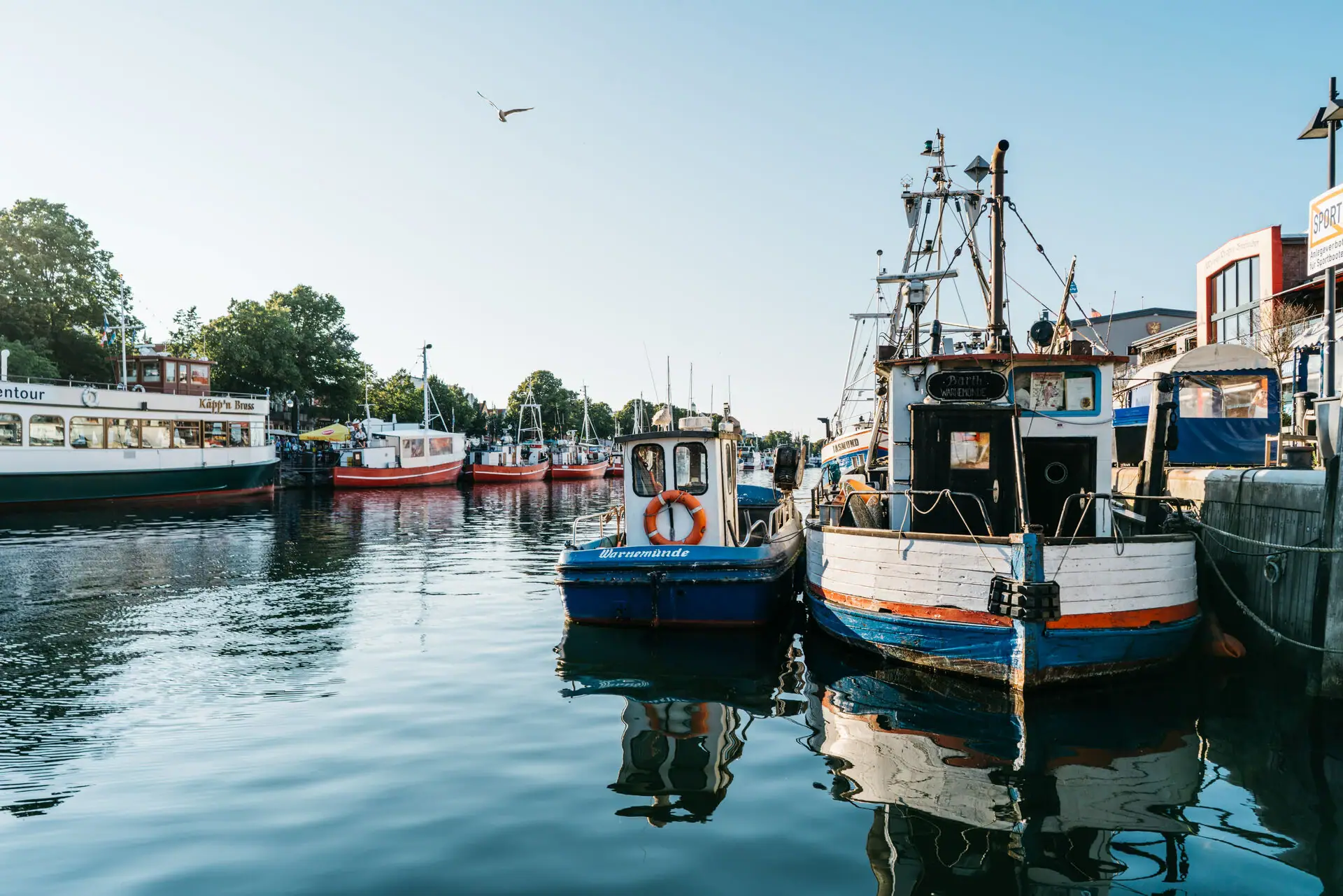 Boats in the harbour on the water
