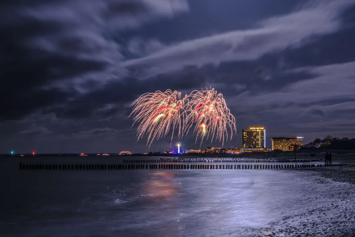 Fireworks over the Baltic Sea