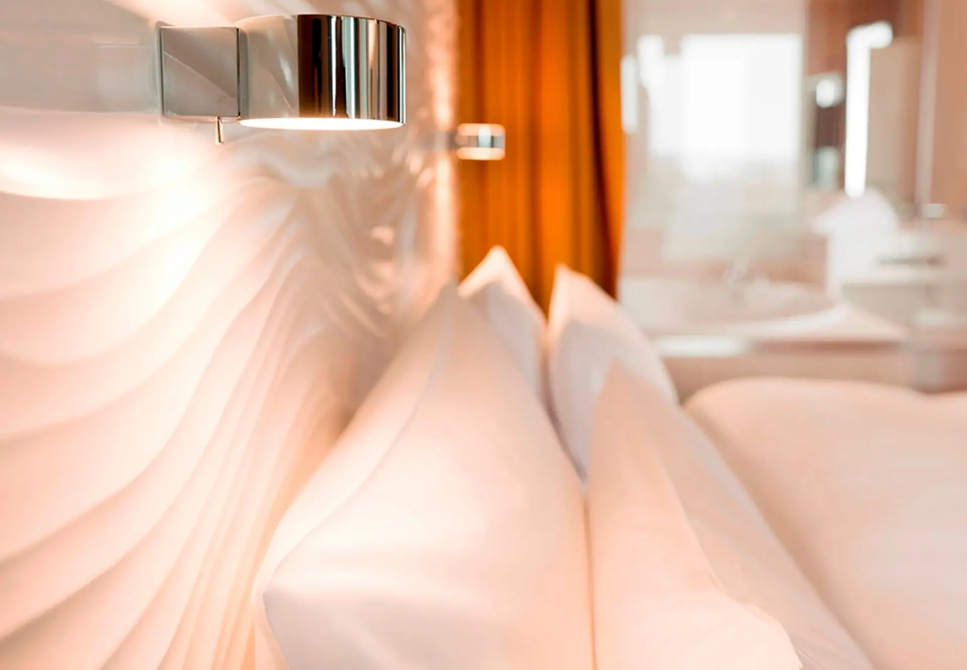 Disabled-friendly room  A lamp on the wall in an interior.