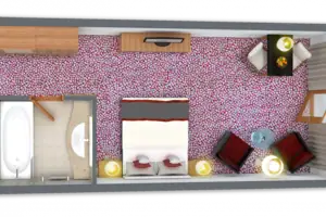 Floor plan Floor plan of a hotel room