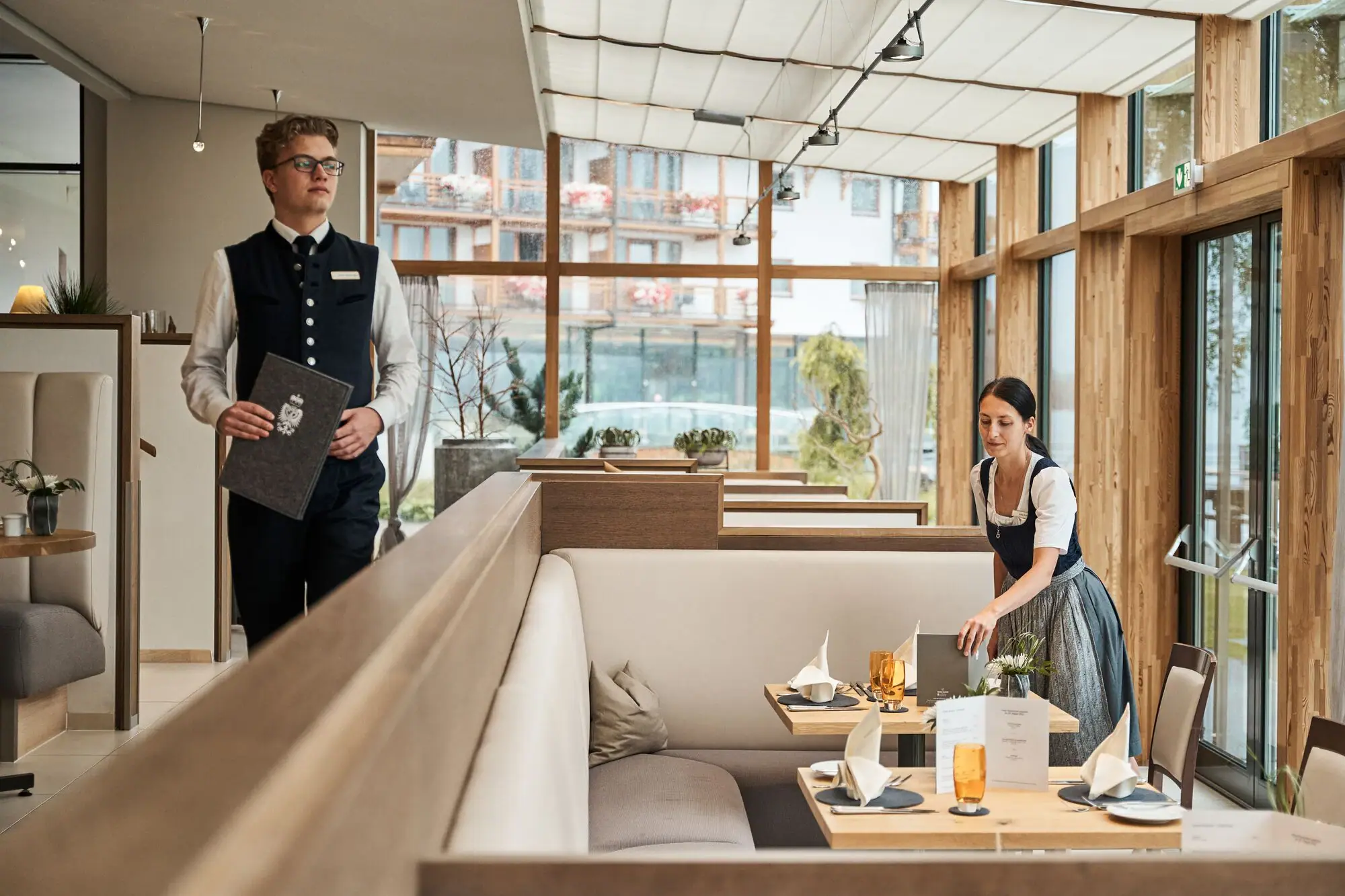 Restaurant Laurentius A man and a woman in a restaurant.