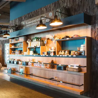 Shop A decorative sheep in a shop.