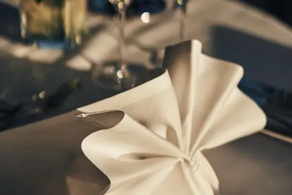 Napkin folded on a table