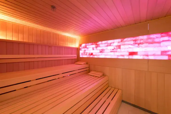 Sauna with pink light