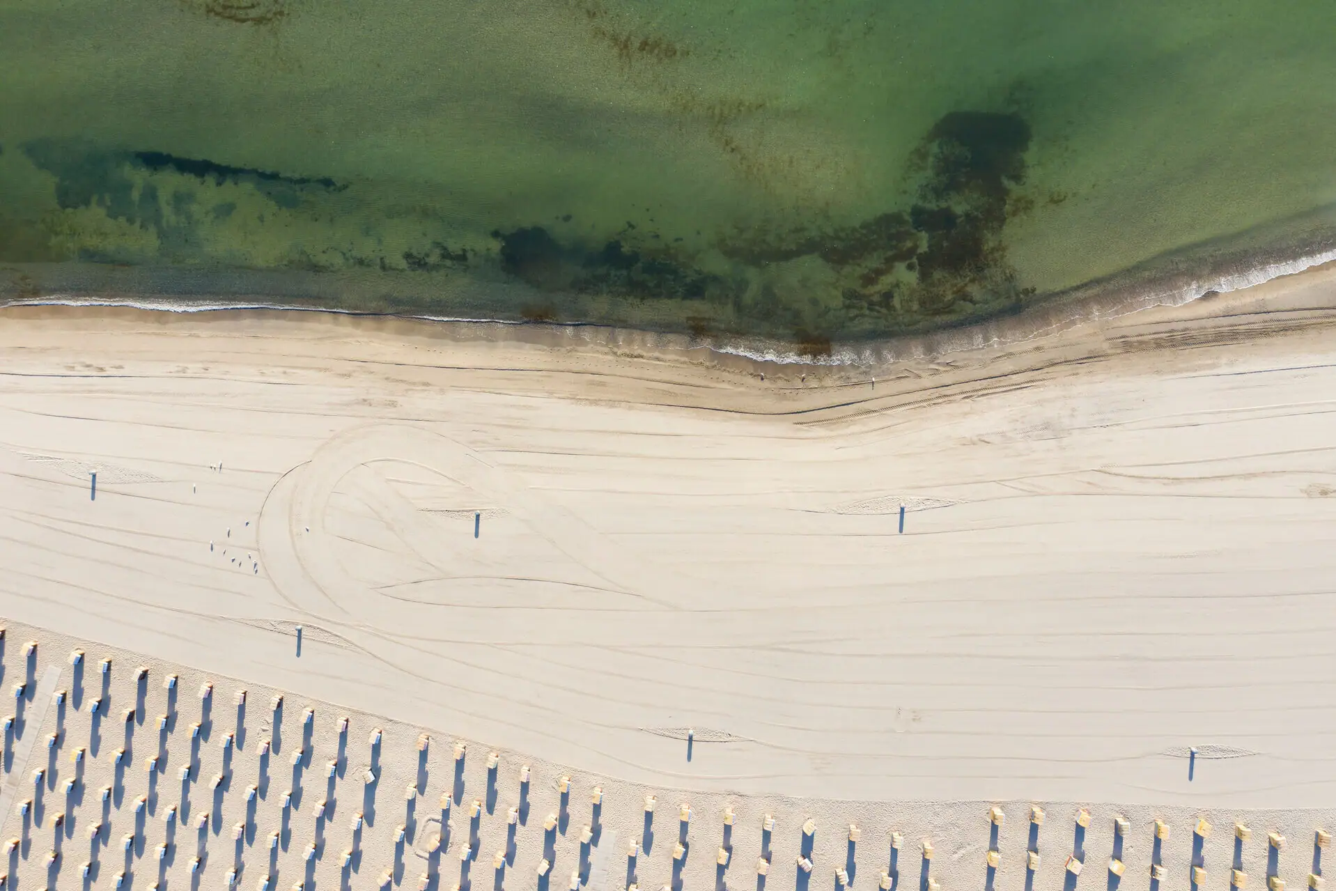 Beach from above Aerial view of a beach on the Baltic Sea.