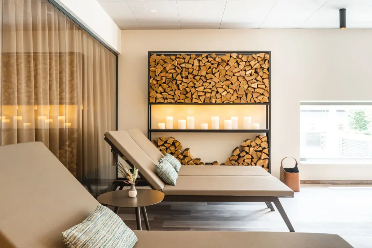 Lounge chair in a room with a modern interior design.