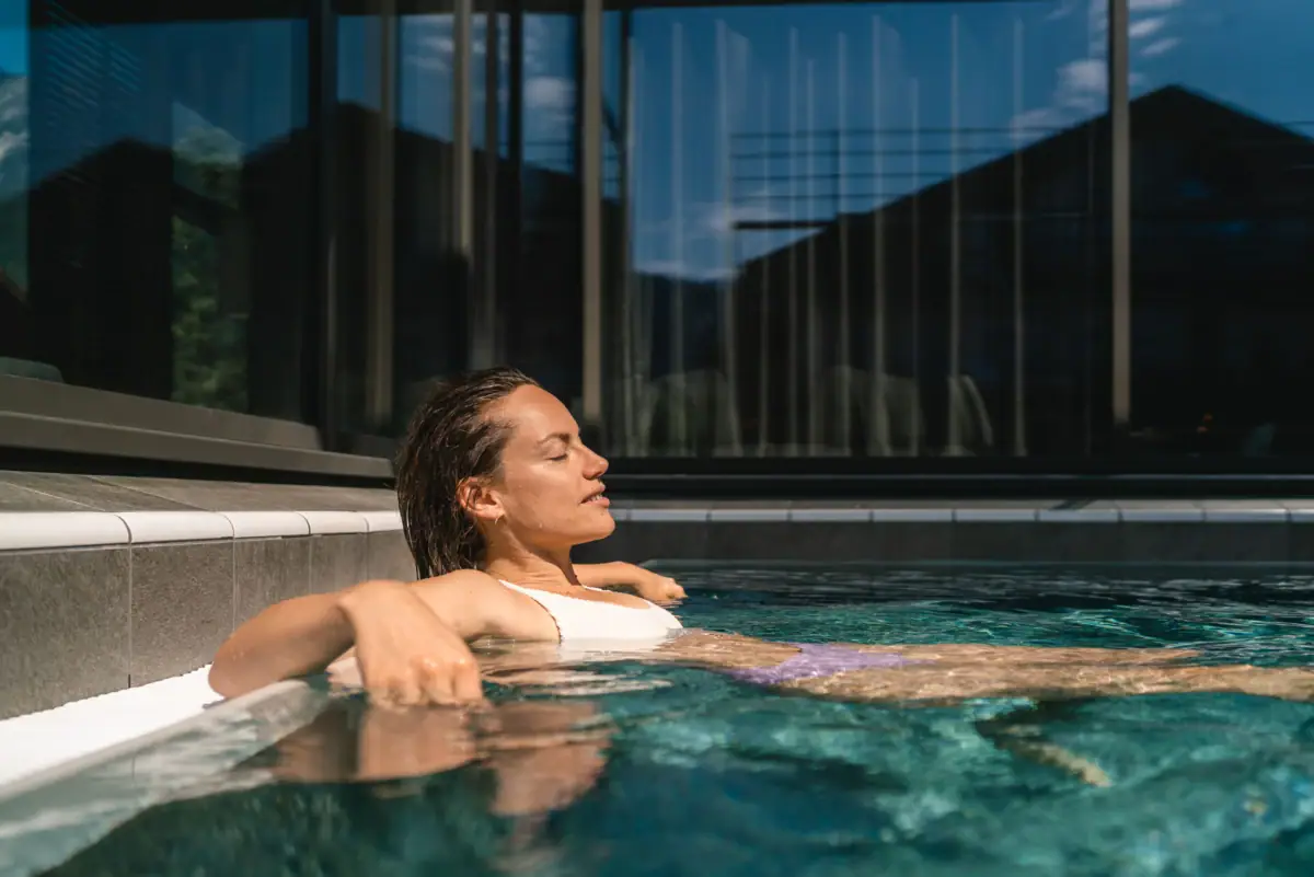Woman in a swimming pool