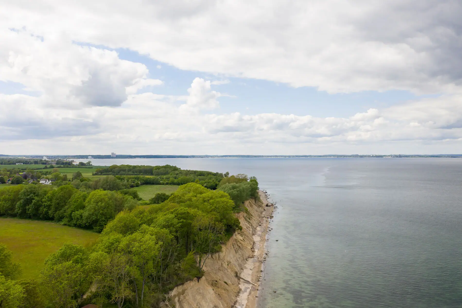 The Brodten cliffs photographed from above.