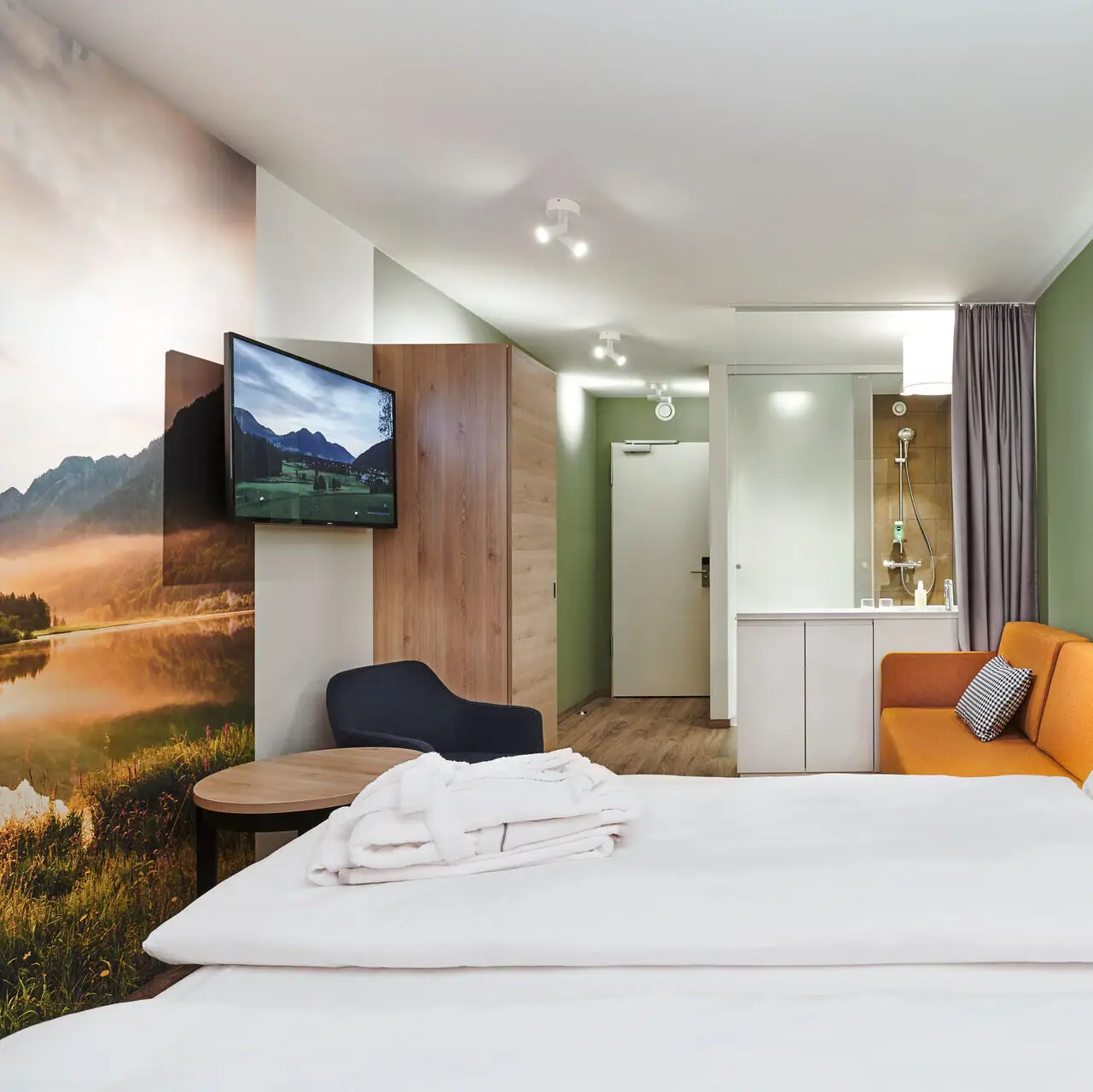 Room A room with a bed and a television.