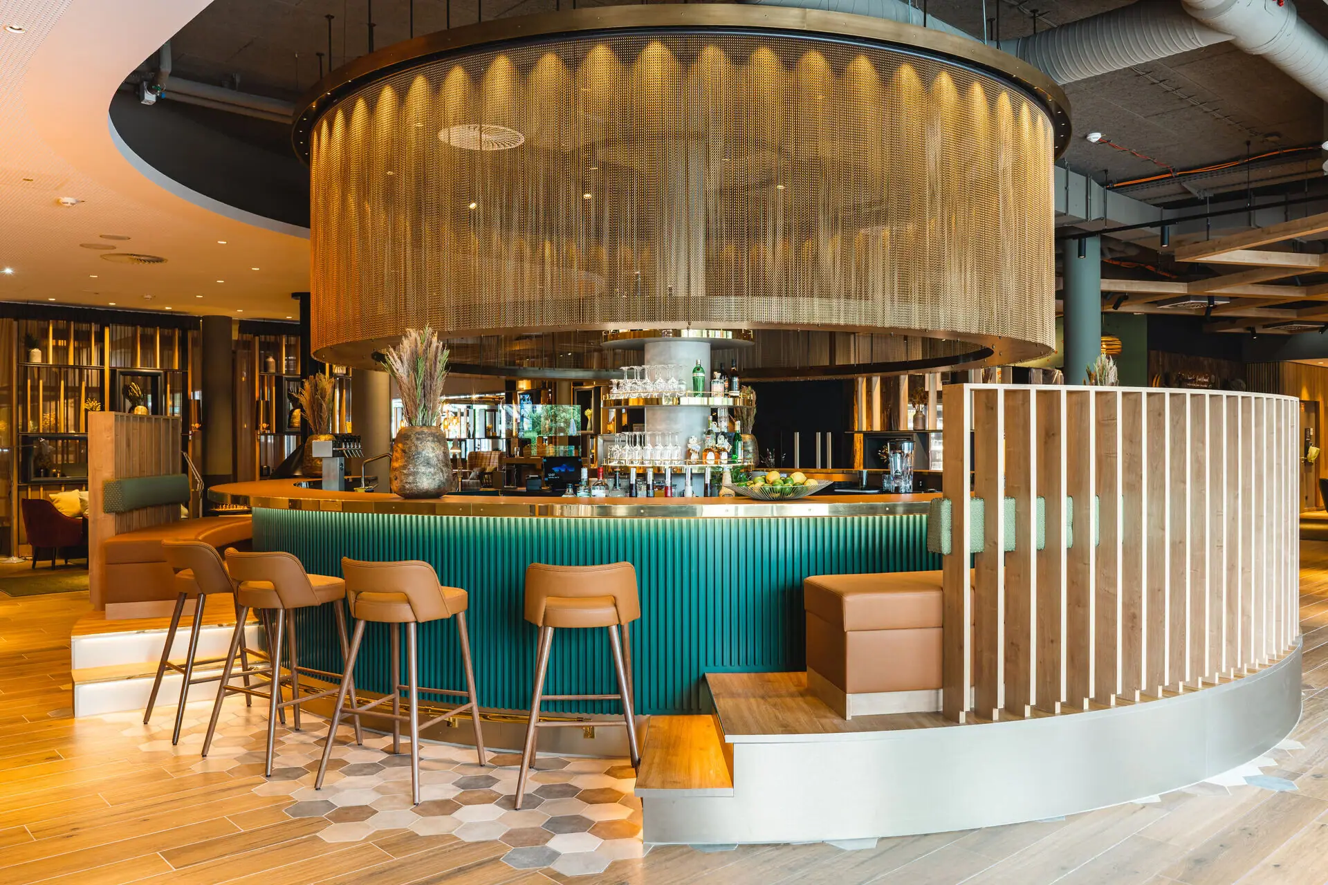 Bar Round bar with chairs in the indoor area