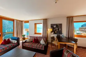 Suite A room with sofas and armchairs.