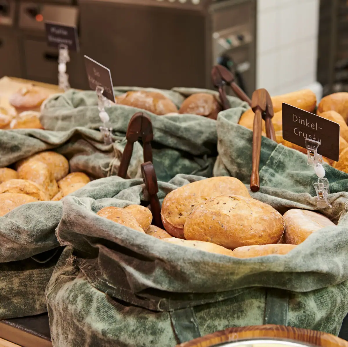 A group of bread bags