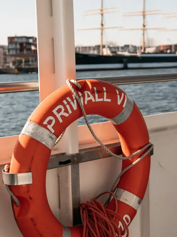Priwall ferry Lifebuoy on a boat