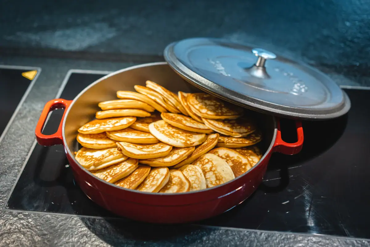Pancakes in a frying pan