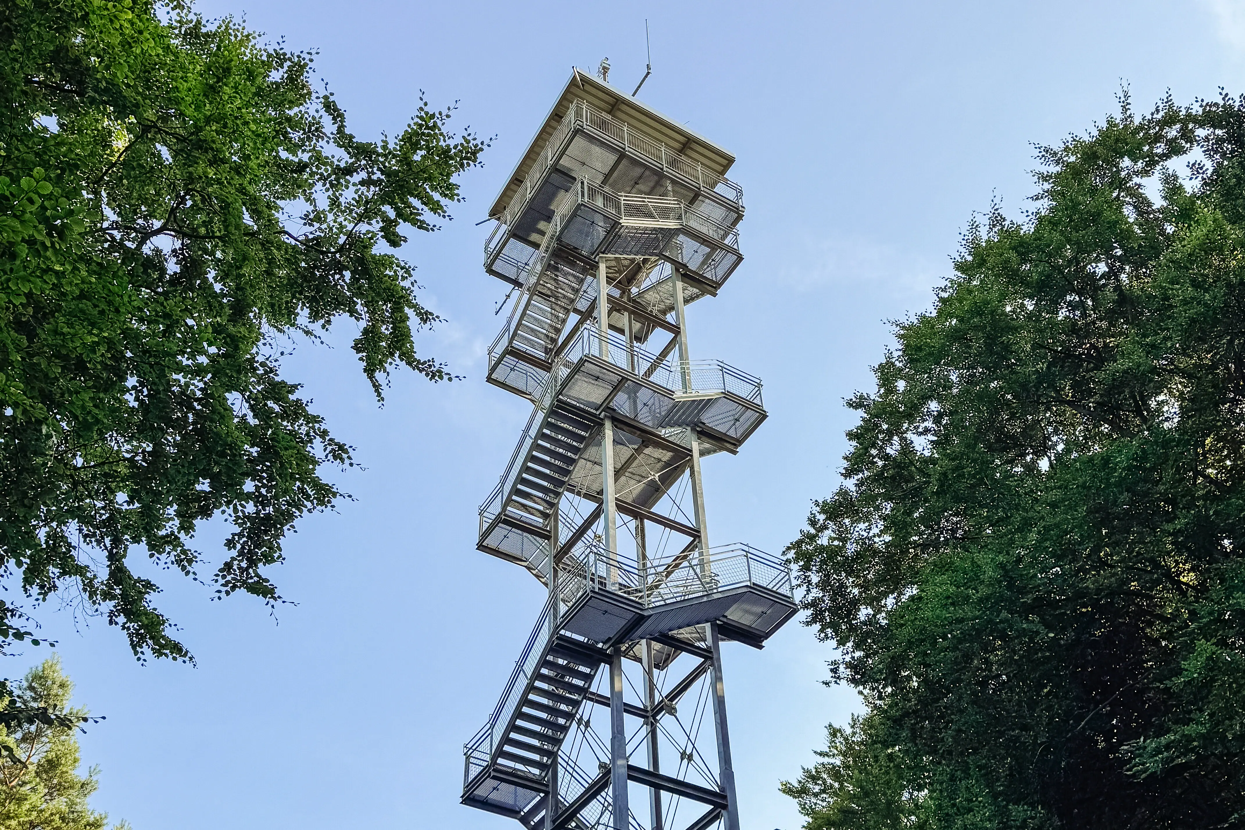 Observation tower against a blue sky