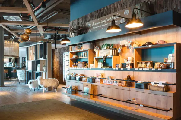 Shop A decorative sheep in a shop.