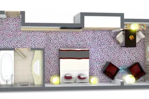 Floor plan Floor plan of a hotel room