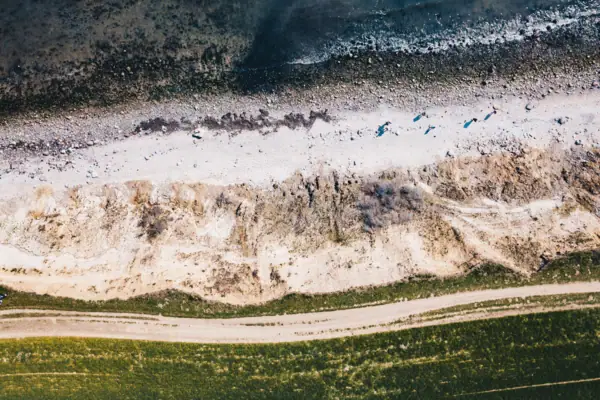 Aerial view of the Baltic Sea coast.