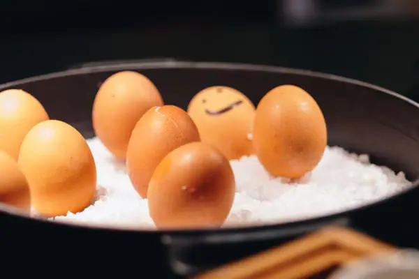 Eggs Eggs with a painted smiley face